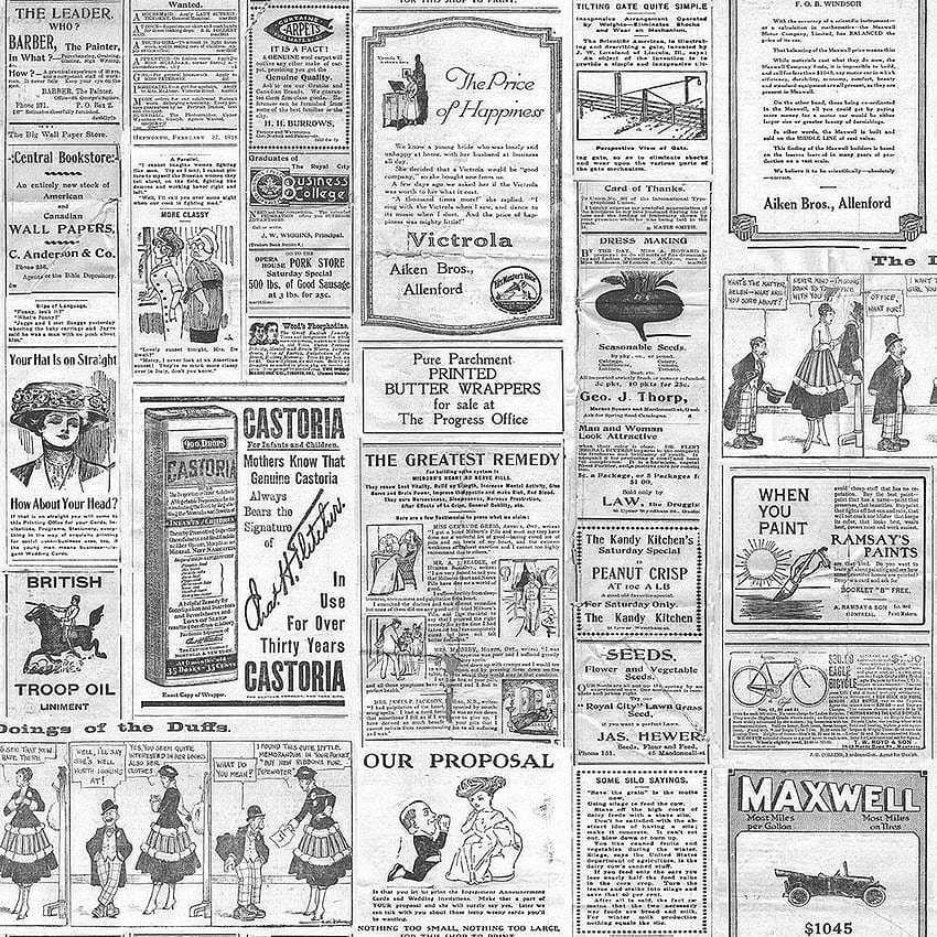 ヴィンテージ新聞の印刷、古い新聞 HD電話の壁紙