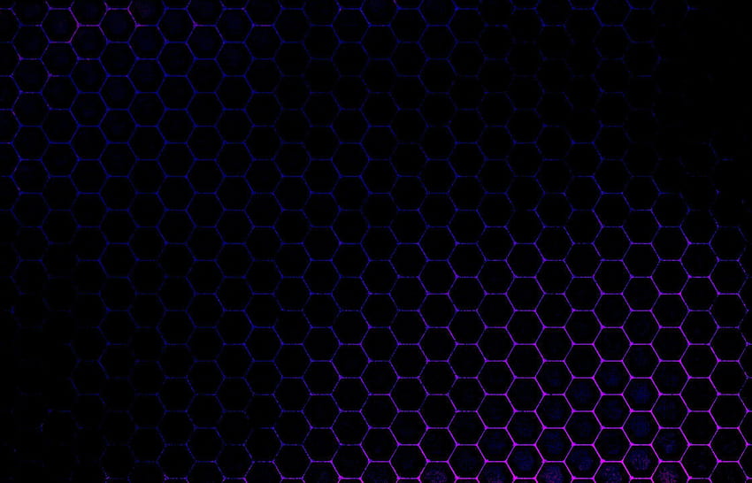 hexágono - hexágono, roxo, fundo preto, hexágono escuro papel de parede HD