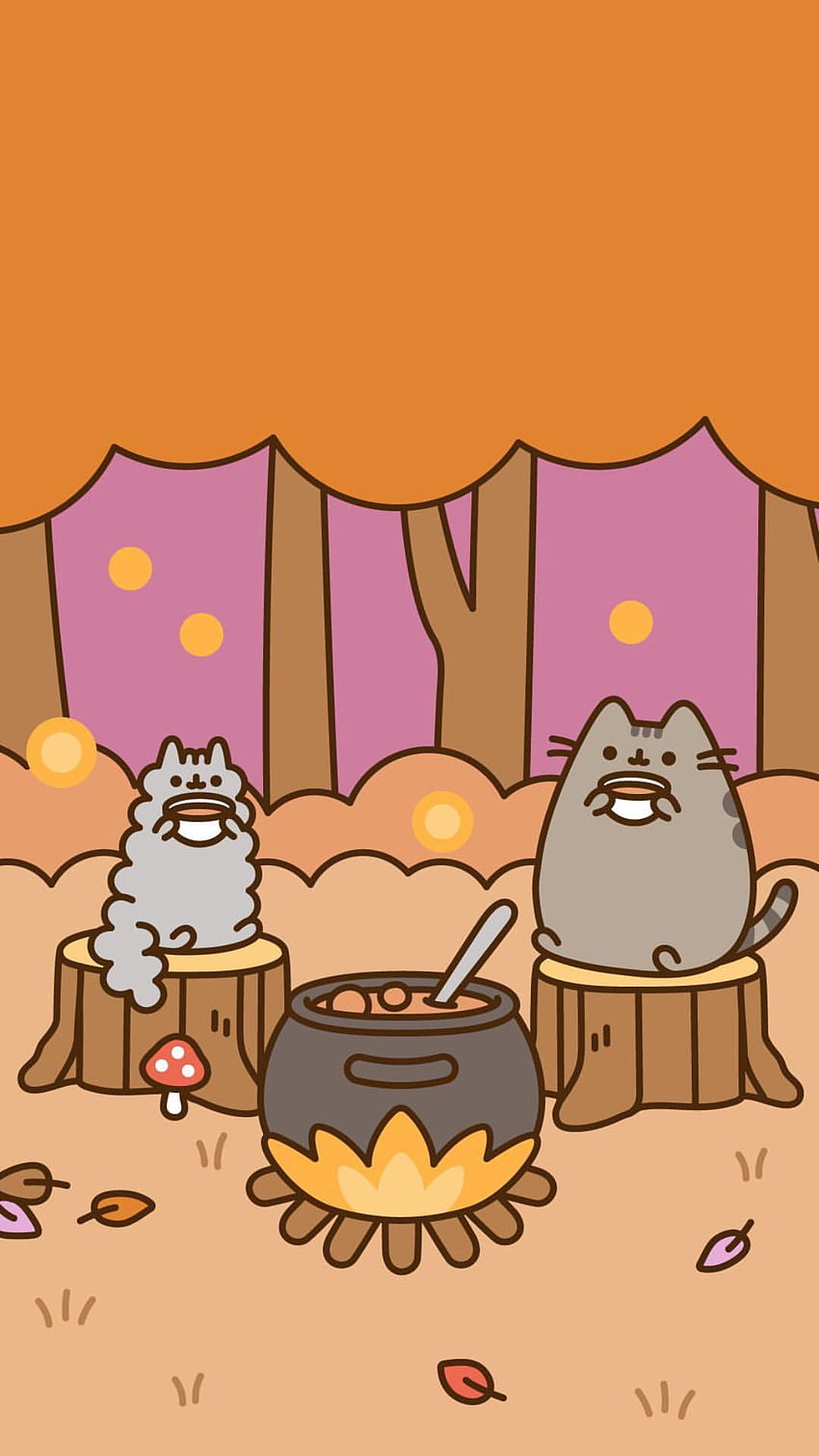 pusheen jatuh !!. Dorong si Kucing. Pusheen, Cat, Thanksgiving Kawaii wallpaper ponsel HD