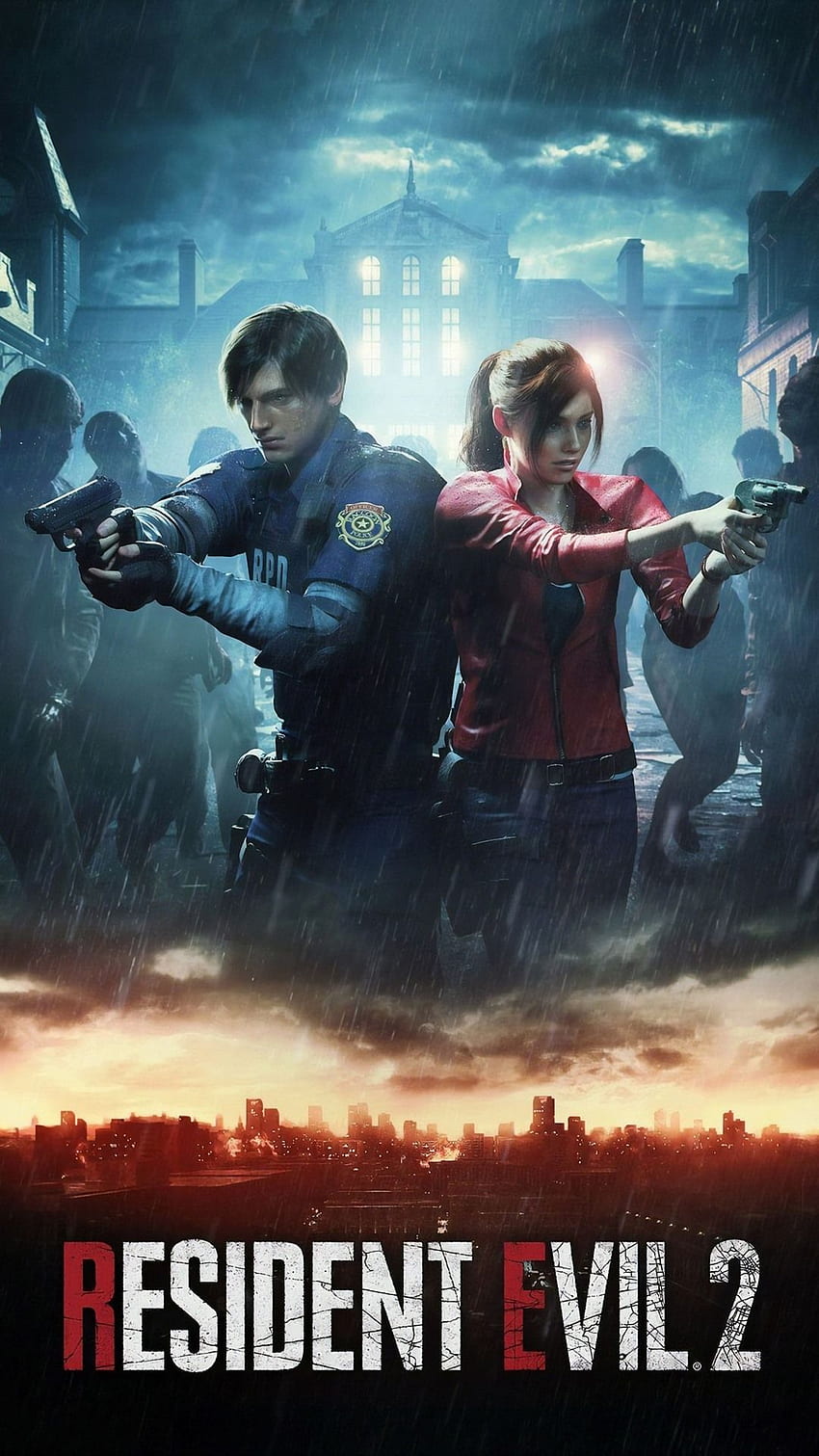 Resident Evil 2 Remake, PS4 игра, дъжд, зомбита iPhone 8 HD тапет за телефон