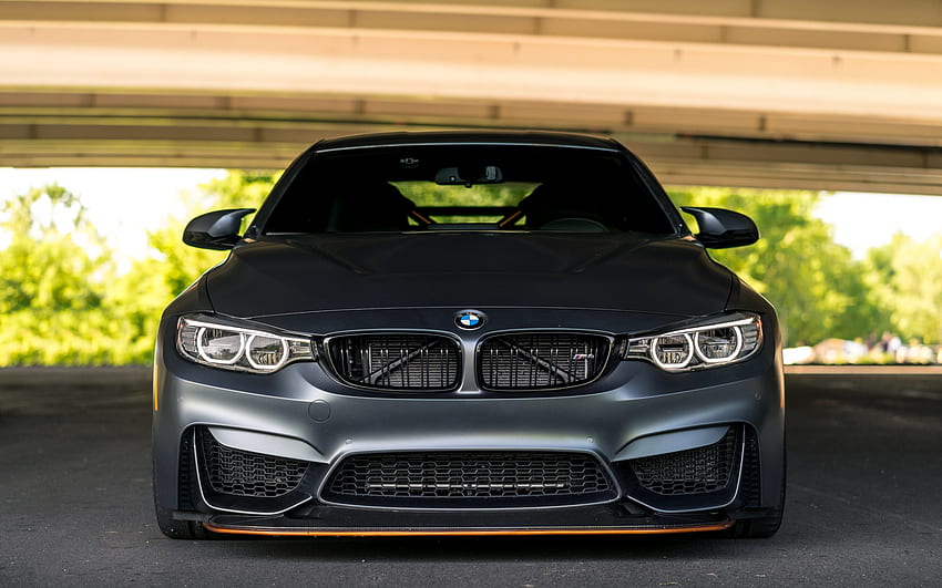 BMW M4, F82, vista de frente, exterior, tuning M4 F82, gris mate M4 F82, automóviles alemanes, BMW fondo de pantalla