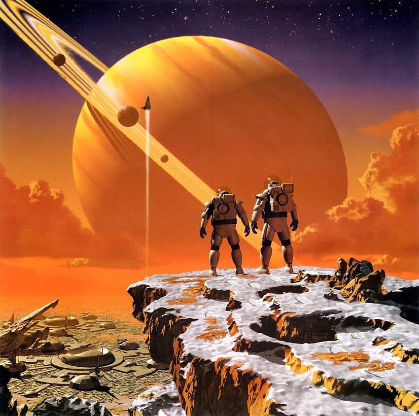 Scifi mountain scenes iPhone wallpapers from the 80s