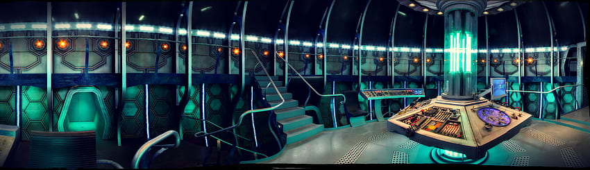 Tardis-Monitor, Doctor Who Dual-Monitor HD-Hintergrundbild