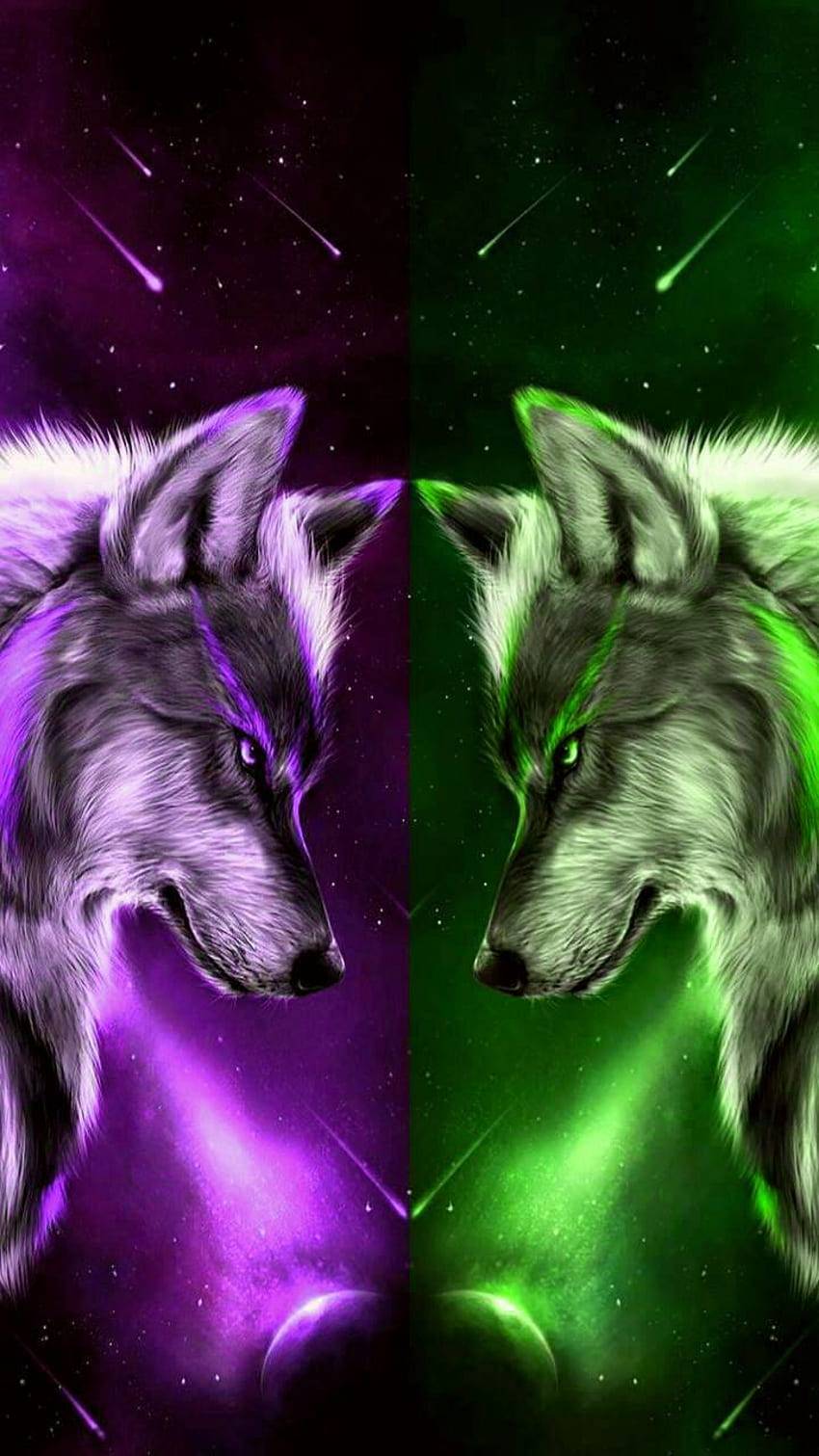 Wolves4, Legal Lobo Verde Papel de parede de celular HD