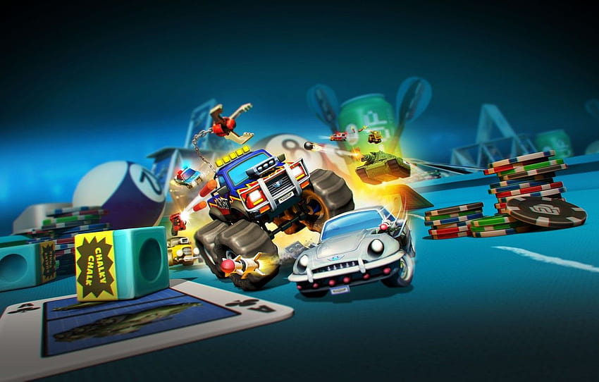 car, game, tank, casino, Micro Machines World HD wallpaper
