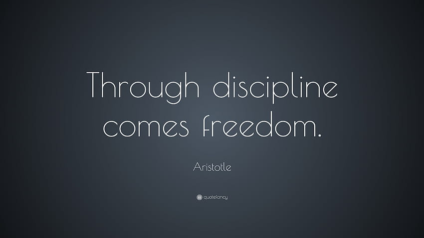 Цитат на Аристотел: „Чрез дисциплината идва дома.“ 33 HD тапет