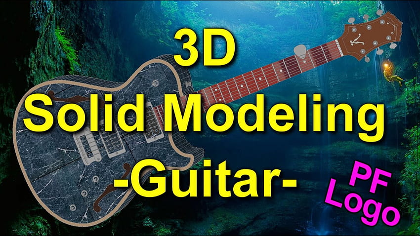 AutoCad 3D: chitarra e logo dei Pink Floyd Sfondo HD