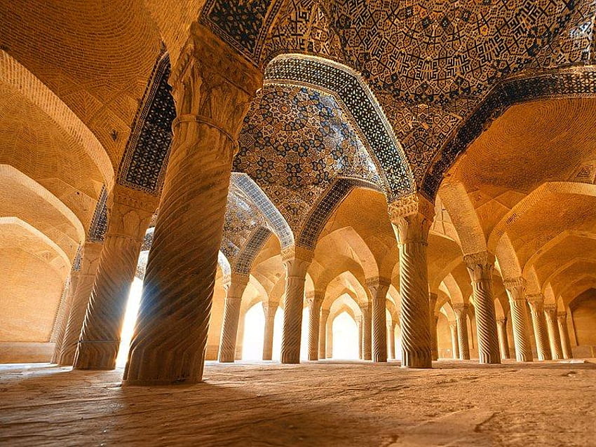 Wald von Säulen im Iran, Textur, Gebäude, Iran, Säulen HD-Hintergrundbild