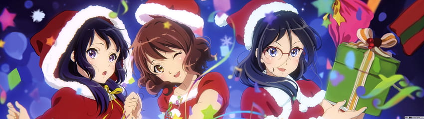 Anime kızları Noel partisi, 5120x1440 Anime HD duvar kağıdı