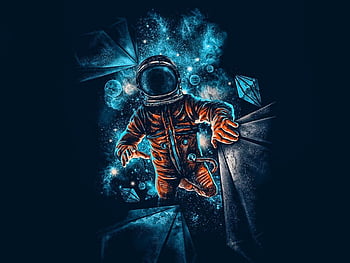 Artistic Spaceman Blue Orange, 1024 X 768 HD wallpaper | Pxfuel