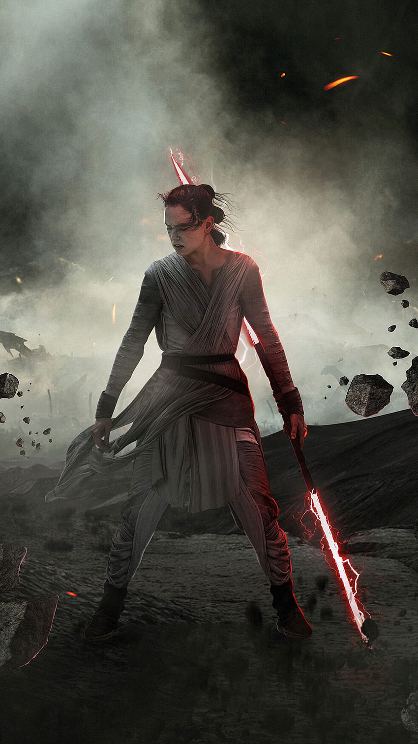 Star Wars The Rise of Skywalker, Dark Side, Rey, Lightsaber, 전화, , 배경 및 HD 전화 배경 화면