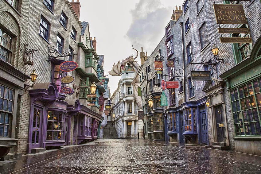 Tło ulicy Pokątnej. Ulica Pokątna Harry Potter, Ulica Pokątna i tło Ulicy Pokątnej Tapeta HD