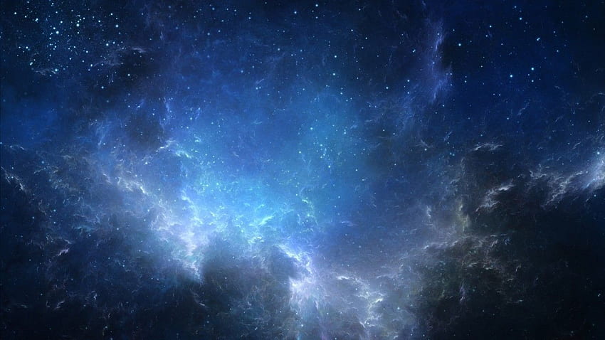 Niebieska mgławica, galaktyka, gwiazdy, wszechświat do laptopa, notebooka Tapeta HD