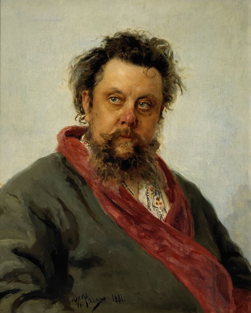 Portrait of M. P. Musorgsky Ilya Repin - Artwork on USEUM HD phone wallpaper