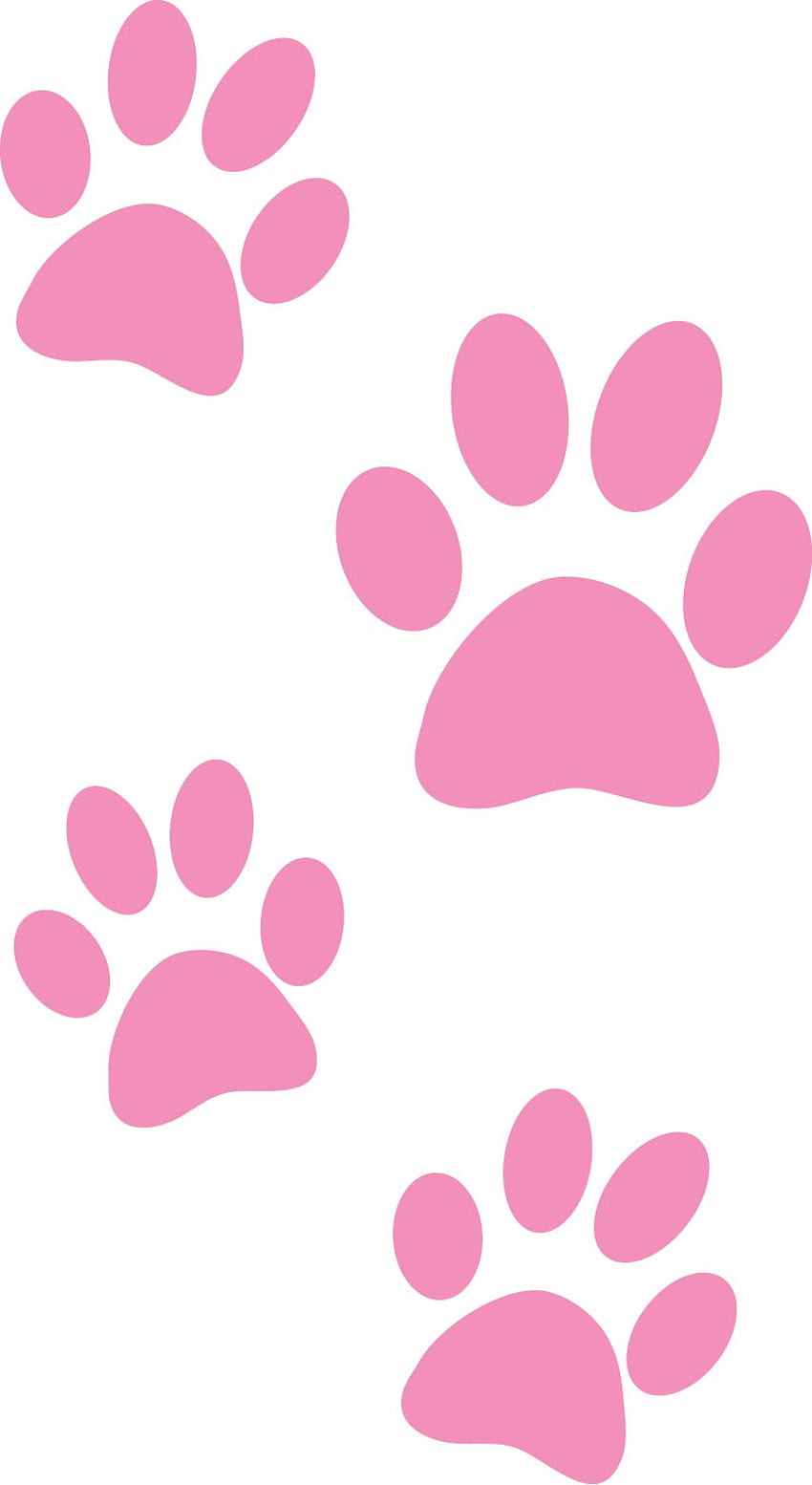 Encanto de fita rosa. Impressão de pata rosa, Clip art de impressão de pata, Patas cor de rosa Papel de parede de celular HD