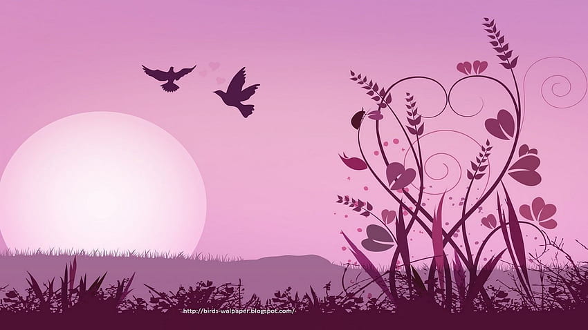 love birds, Pink Love Birds HD wallpaper