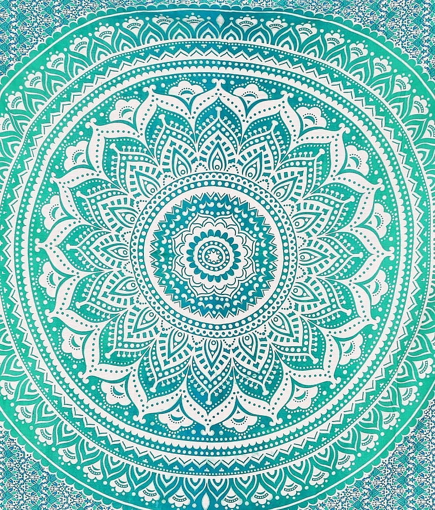 Blue Tapestry - Ombre Mandala HD phone wallpaper