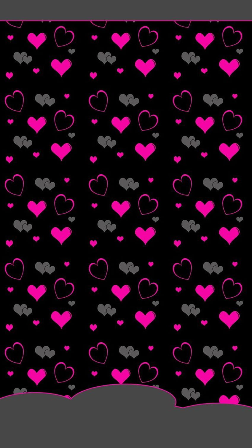 Pink and Black hearts:: Search black on Zedge and personalize your phone to  suit you. Star. Heart , Valentines , Black HD phone wallpaper | Pxfuel