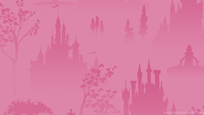 Latar Belakang Dekorasi Interior Disney Princess Pink Tonal Scenic Wallpaper HD