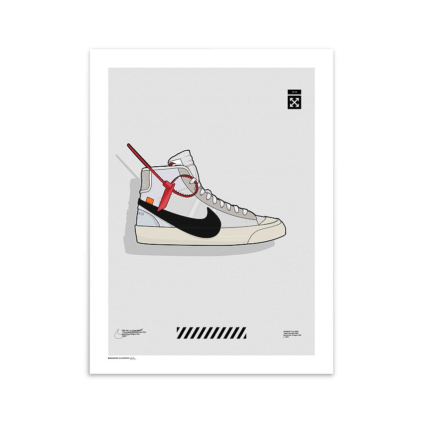 Off White X Nike Blazer Mid 'The Ten' Плакат HD тапет за телефон