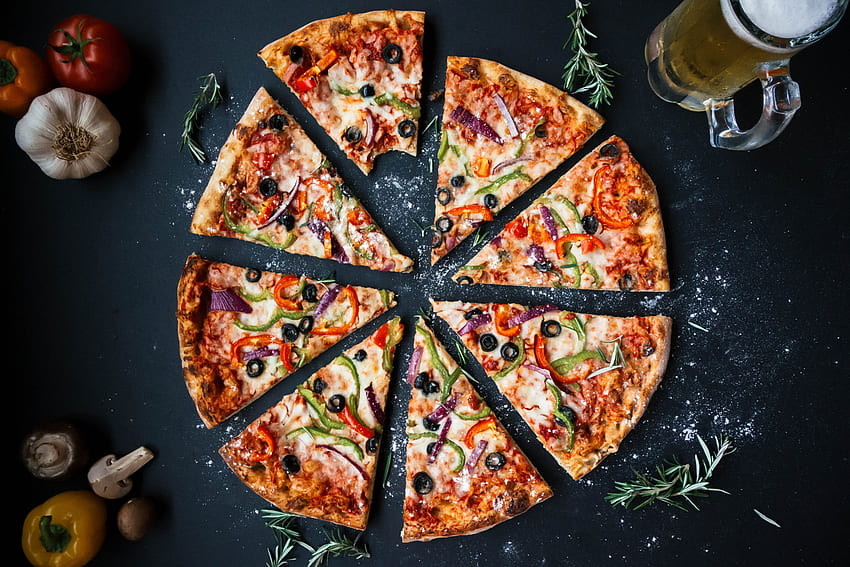 Pizza, irisan, makanan Wallpaper HD