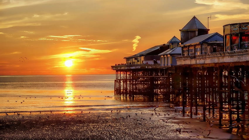 Pier Blackpool United Kingdom sunset landscape g . . 176648 HD wallpaper
