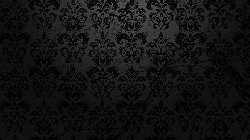 Patrón de textura negro. negro, Negro liso, Negro texturizado, Damasco negro fondo de pantalla