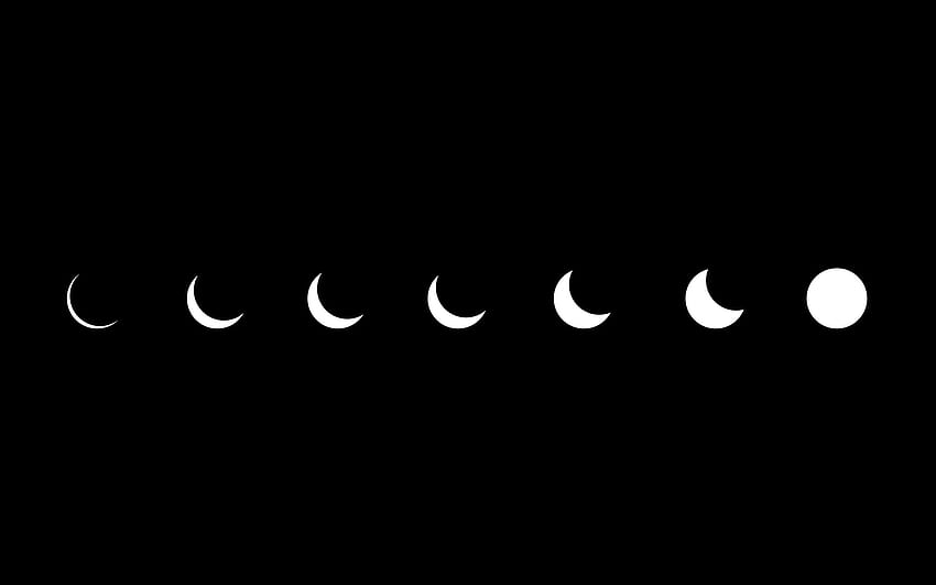 minimalism artwork black background black white monochrome moon eclipse HD wallpaper