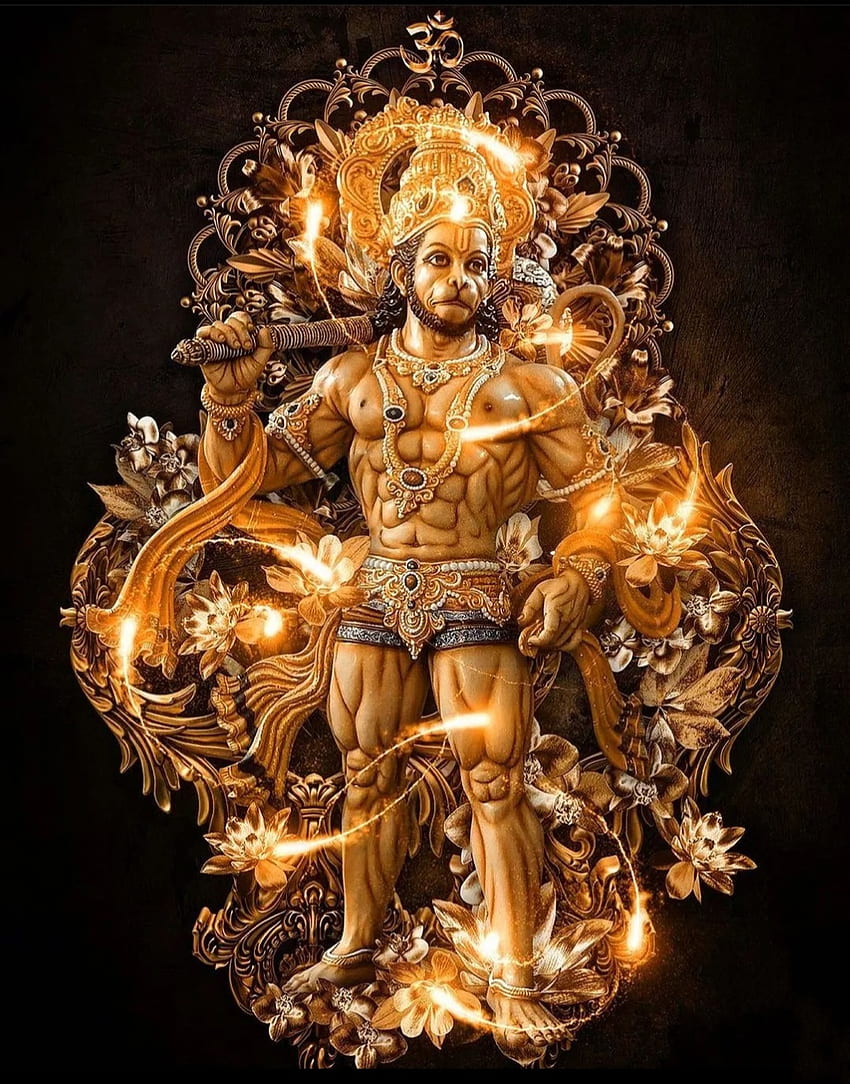 Hanuman, oro, potere, dio Sfondo del telefono HD