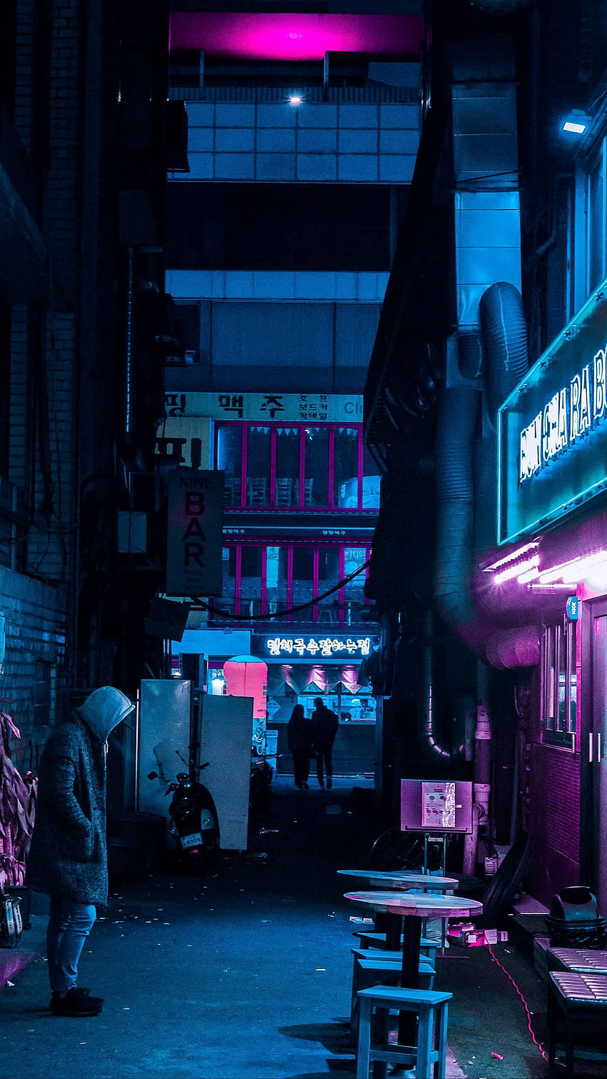 Night city, neon, street, Blue Street HD phone wallpaper | Pxfuel