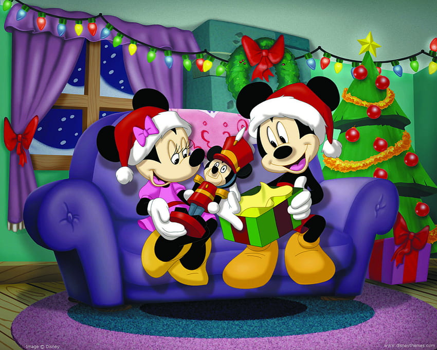 Cartoon Christmas Mickey Mouse, Mickey and Minnie Mouse Christmas HD wallpaper