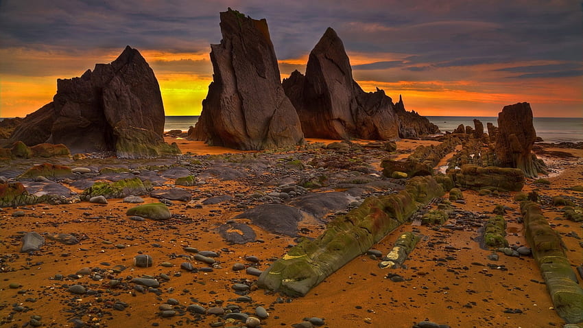 Nature Rocks, Sharp Sunset HD wallpaper