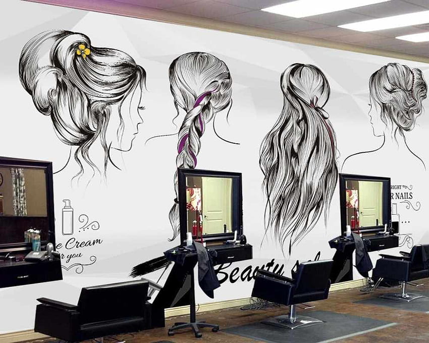 Custom 3D Beauty Salons Europe and the United State Industrial Cement Wall Beauty Salon Barber Shop, Hair Stylist HD wallpaper