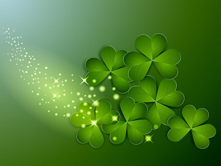 Happy Saint Patrick's Day Four Leaf Clover, Lucky Clover HD wallpaper