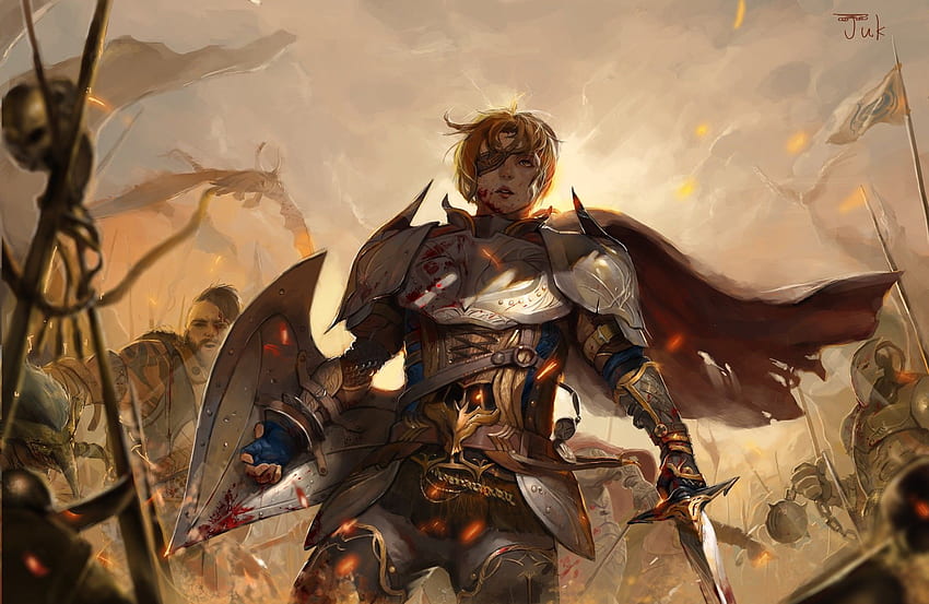 knight, armor, girl, concept art, sword, knights -, Female Knight HD wallpaper