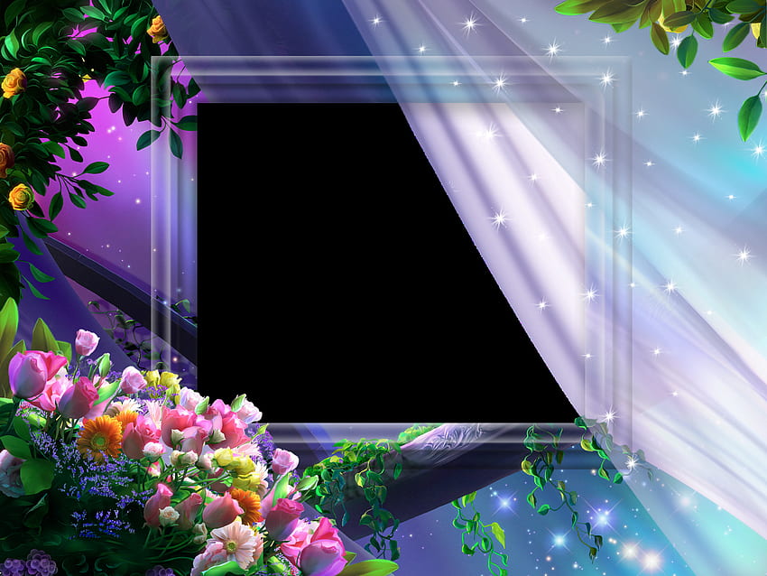 Beautiful Night Flowers Transparent Princess Frame. Gallery Yopriceville High Quality And Transparent PNG Clipart HD wallpaper