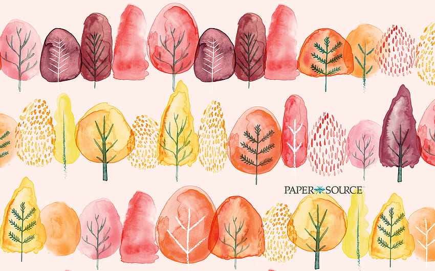 November Digital : Warm & Fuzzy Watercolor Foliage - Paper Source Blog, Fall Watercolor HD wallpaper