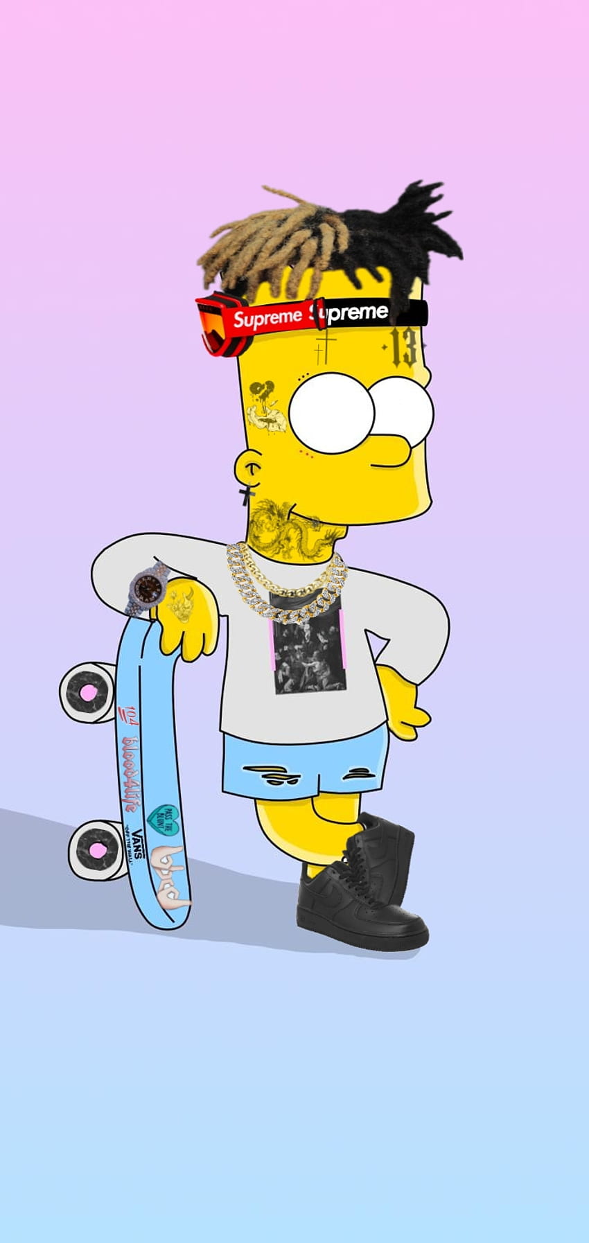 Bart Simpson, arte, dibujos animados fondo de pantalla del teléfono