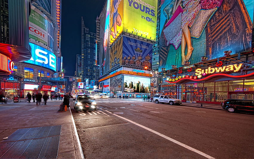 cityscapes, lights, traffic, New York City, colors, Nyu, street - HD wallpaper