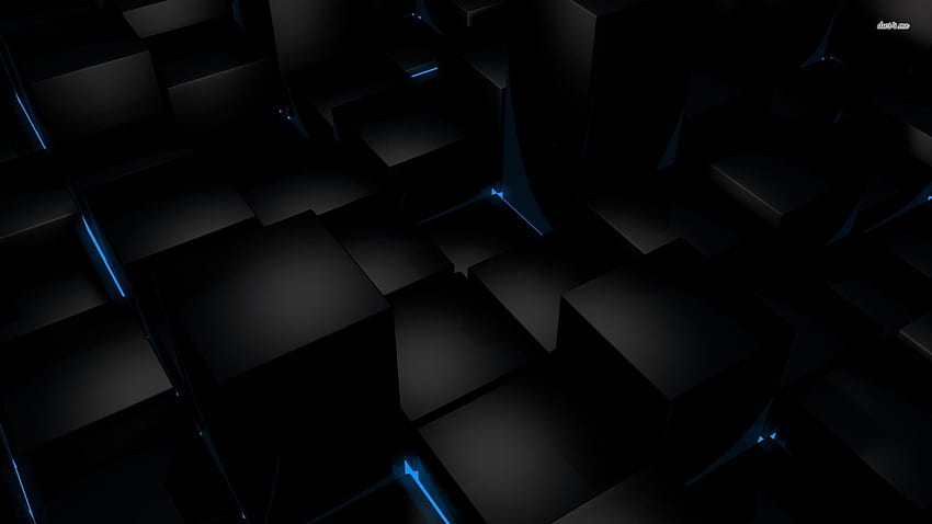 Czarno-niebieskie geometryczne — czarne i niebieskie geometryczne tło na nietoperzu, czarne geometryczne Tapeta HD
