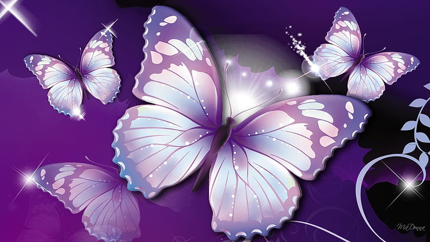 Purple Butterfly, Black and Purple Butterfly HD wallpaper