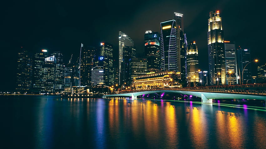 Night city, architecture, city lights Laptop Full HD wallpaper | Pxfuel