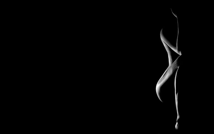 Silhouette Femme Noir Et Blanc Fond d'écran HD
