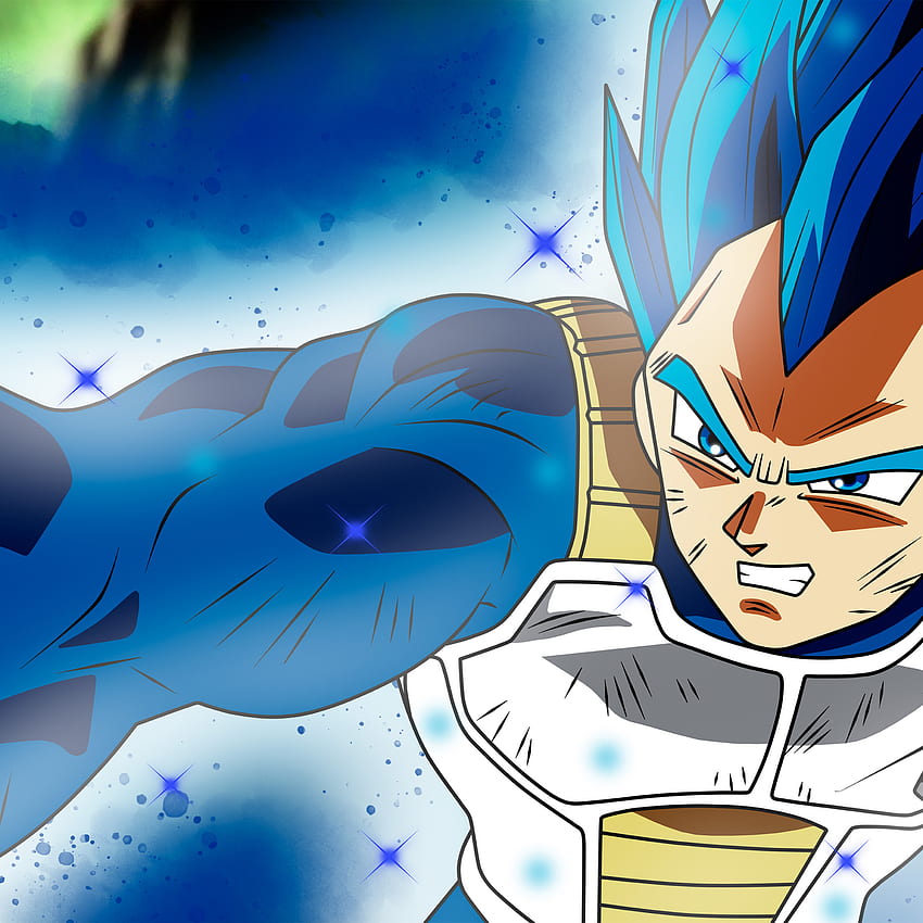 Dragon Ball Serious Vegeta with Glowing Eyes Desktop Wallpaper