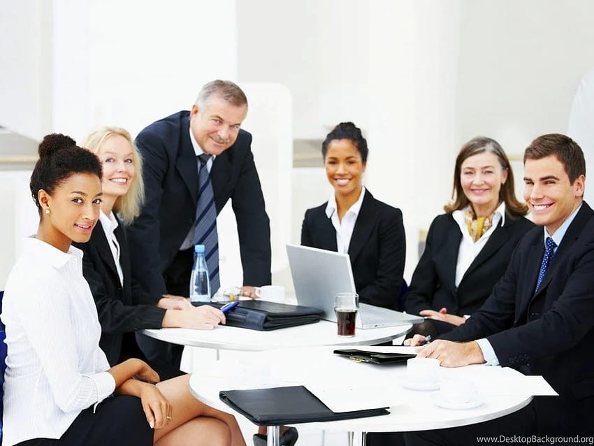 Business People Group Portrait Six Working Together A. Background, Group Meeting HD wallpaper
