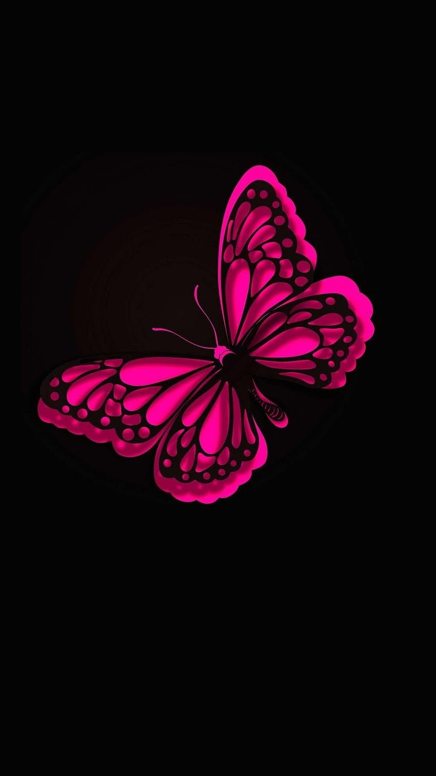 Pink Butterfly, Neon Butterfly HD phone wallpaper