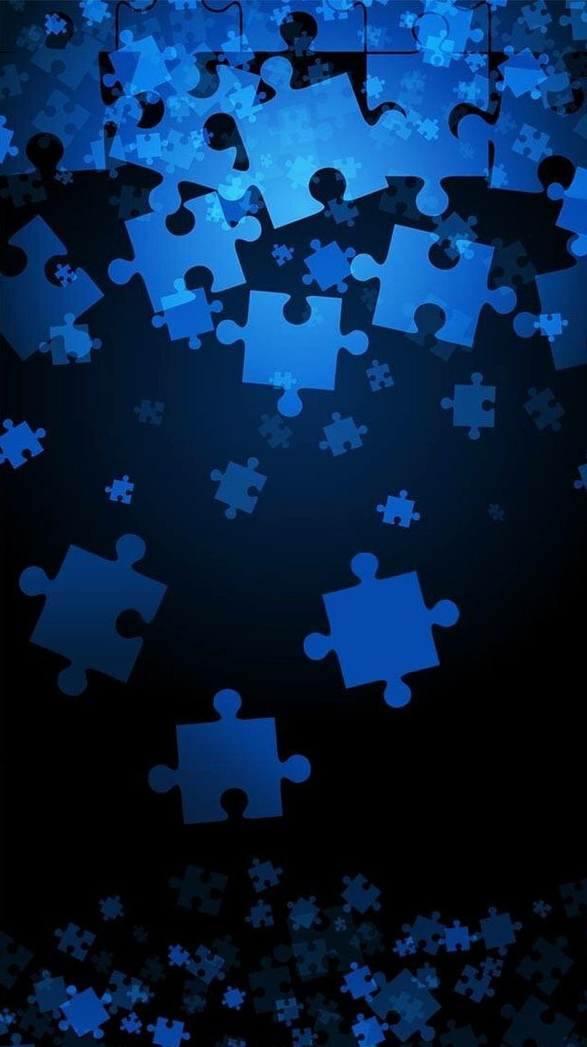 Pièces de puzzle bleues. arrière-plan, mise en page de conception de présentation Fond d'écran de téléphone HD