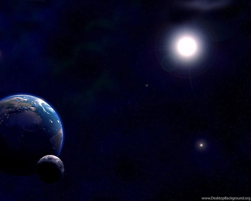 Erde, Mond und Sonne Weltraum Hintergrund HD-Hintergrundbild