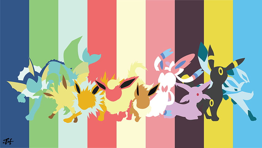 Eeveelution Shiny - Almost Minimalist Wallpaper by LeoRenahy on