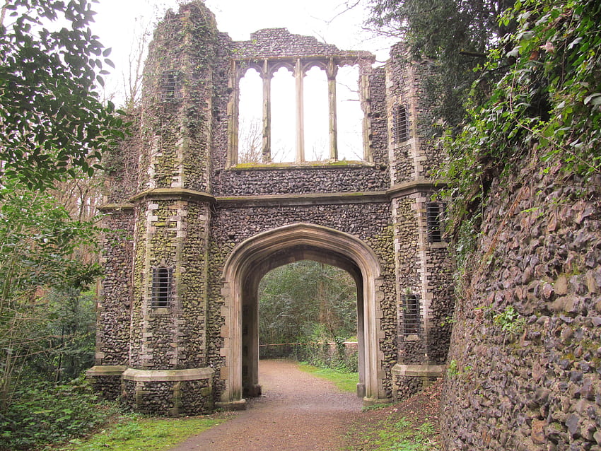 The Grange Ruins, Woodland, Ancient, Architecture, Stonework, Follies, Gateways HD wallpaper